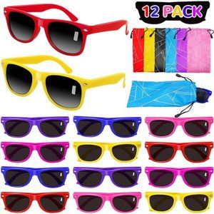 12Pack Kids Sunglasses Bulk,Kids Sunglasses Party Favor,Neon Sunglasses for Kids